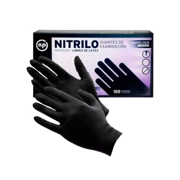 Guantes de Nitrilo Negros Descartables | 100 Unidades NP