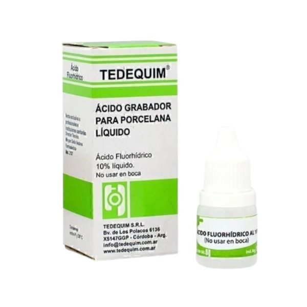 Ácido Fluorhídrico Grabador 10% para Porcelana 5ml - TEDEQUIM