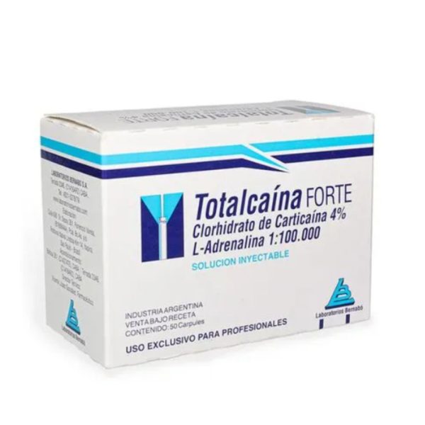 Totalcaína Forte - Anestesia Dental  Local en Carpules de Plástico  | Bernabó (50 unidades)